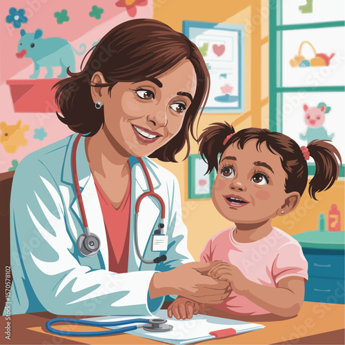  Caring Doctor with Young Patient in Warm Medical Setting