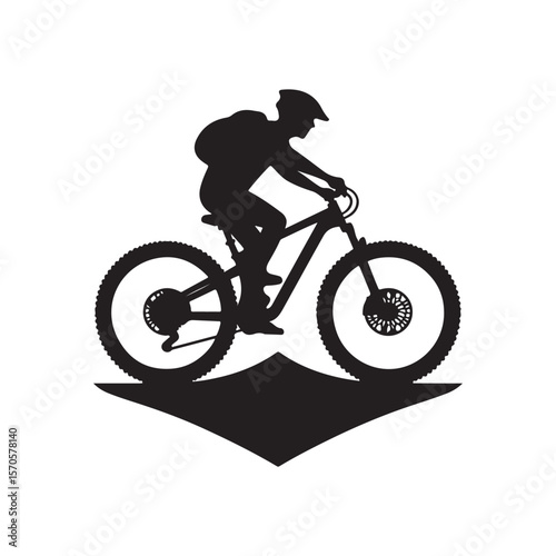 mountain bike vector silhouette clip art logo design illustration