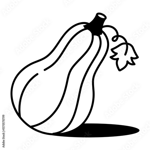 A drawing style icon depicting bottle gourd  
