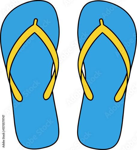 blue flip flops