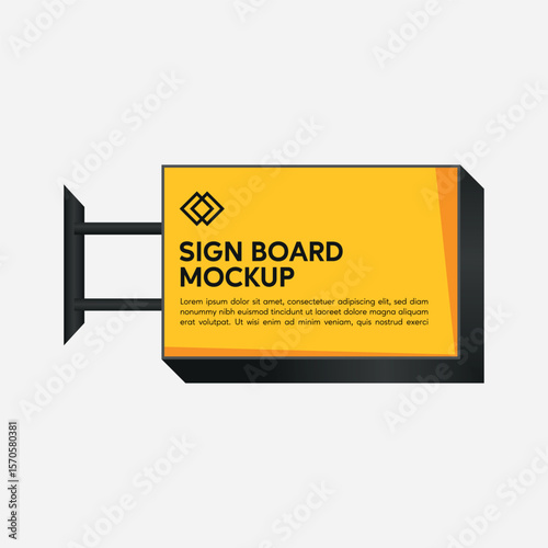 Sign board design mockup vector template