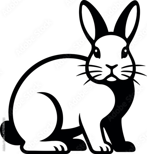 Rabbit vector silhouette design