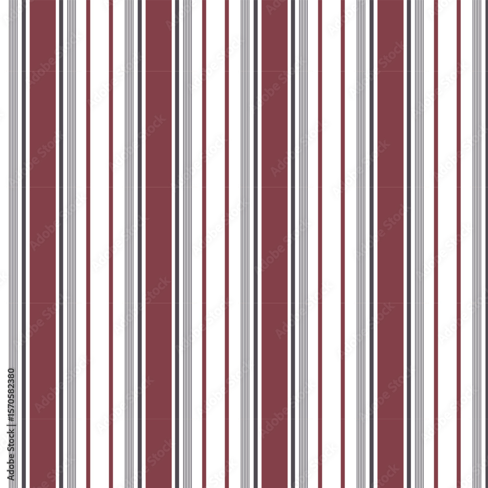 Classic Red, White, and Black Striped Pattern - Seamless Fabric Background