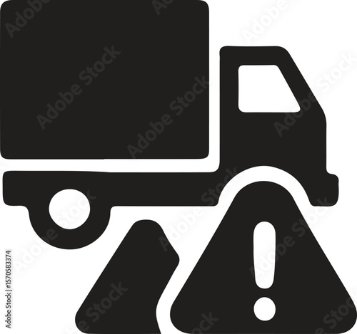 Modern truck repair service icon with tools and vehicle elements