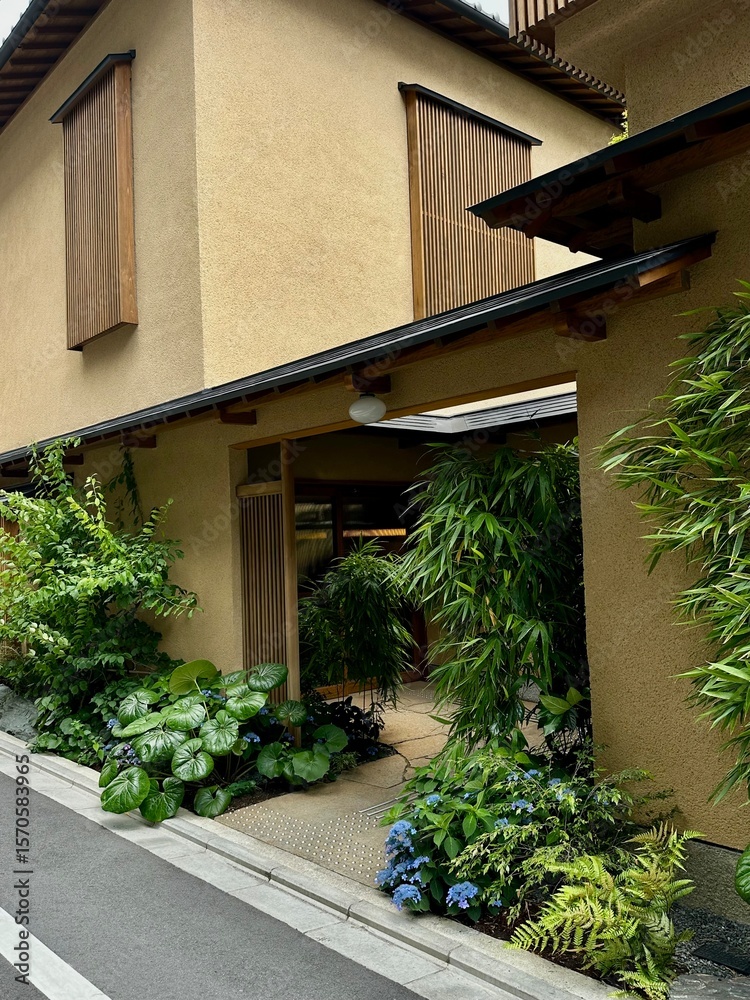 Naklejka premium Japan Kyoto cozy street environment