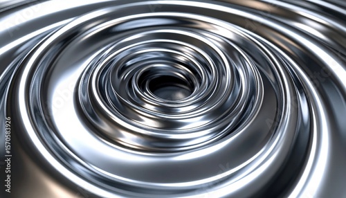 Abstract Spiral Liquid Metal Texture