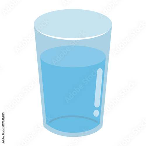 コップ1杯の水のイラスト　1個