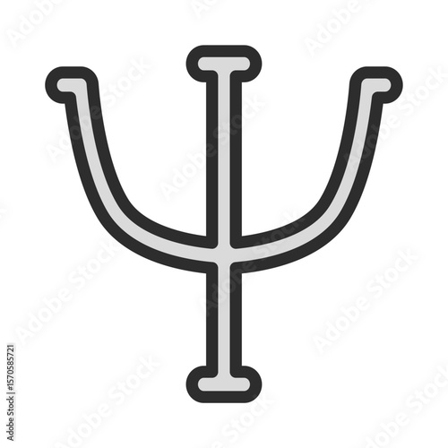 Psychology Psi Symbol Icon Mental Health Therapy Mind Science Outline