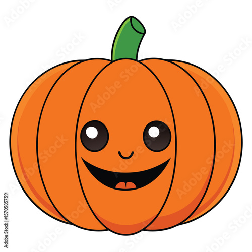 Smiling Cartoon Halloween Pumpkin Icon