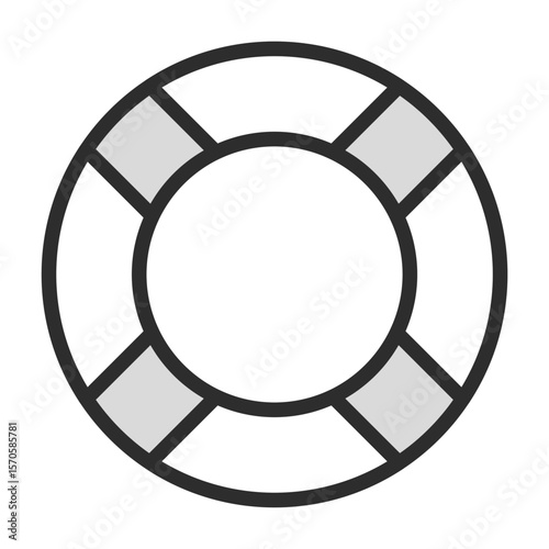 Lifebuoy Life Ring Digital Safety Rescue Icon Water Security