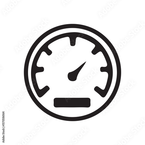 Circular Speedometer Icon in Black