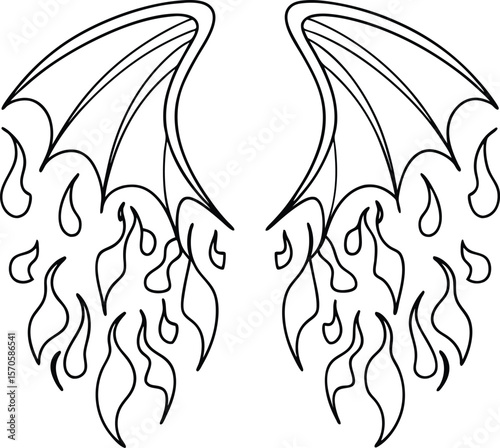Winged Flames Design wings fire