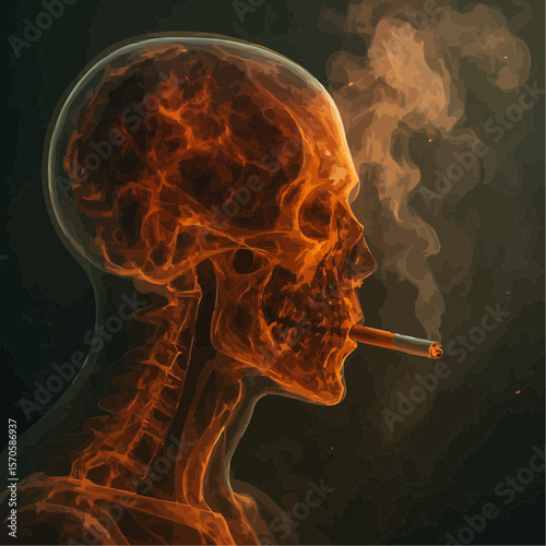 burning match on black background