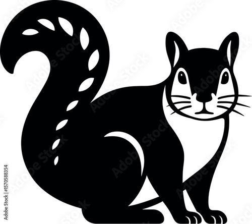 Squirrel vector silhouette design