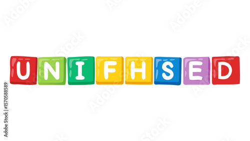 The word "Unfinished" spelled with children's wood