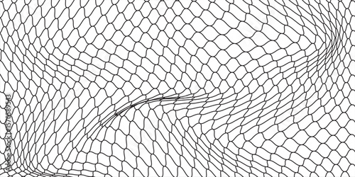 Curved net pattern. Seamless design for sportswear or equipment like soccer goals, volleyball nets, basketball hoops, hockey nets, and athletic gear. white background