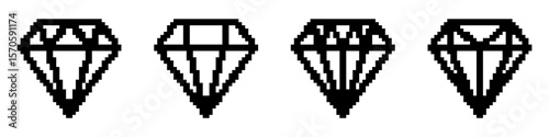 Diamond vector. Gemstone icons.