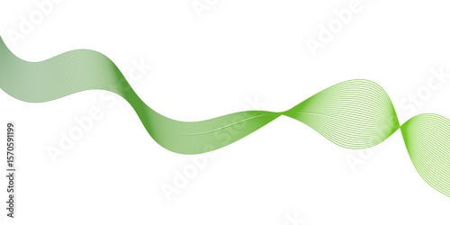 White Background green wave lines flowing waves design,Modern abstract green wave liquid lines background,Vector abstract graphic design.