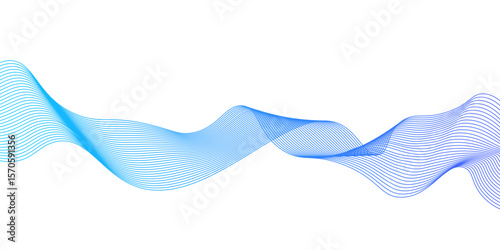 Abstract vector background with blue wavy lines,Abstract business wave curve lines background.Curve wave seamless pattern. Line art striped graphic template,