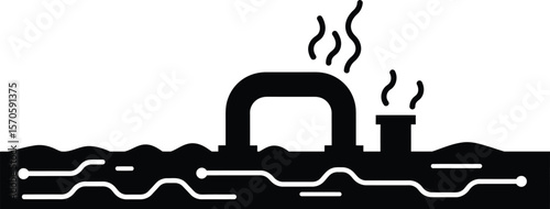 Industrial Water Pollution Pipes Discharging Pollutants into Water Bodies