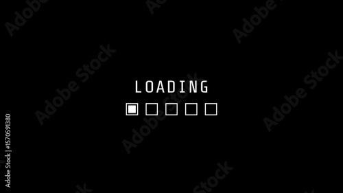 Simple loading progress bar animation with black background. 4k