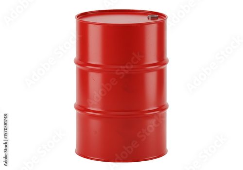 Red Metal Oil Drum Storage Isolated Transparent Background 3D