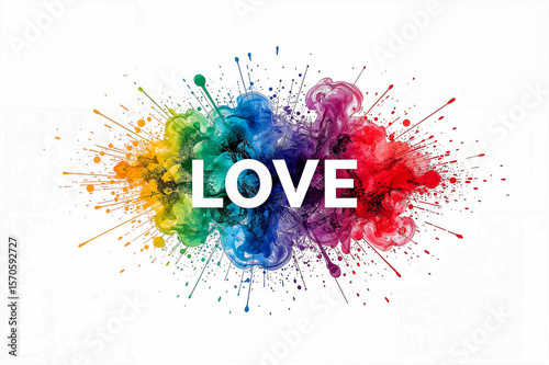 Vibrant color explosion illustration of love theme