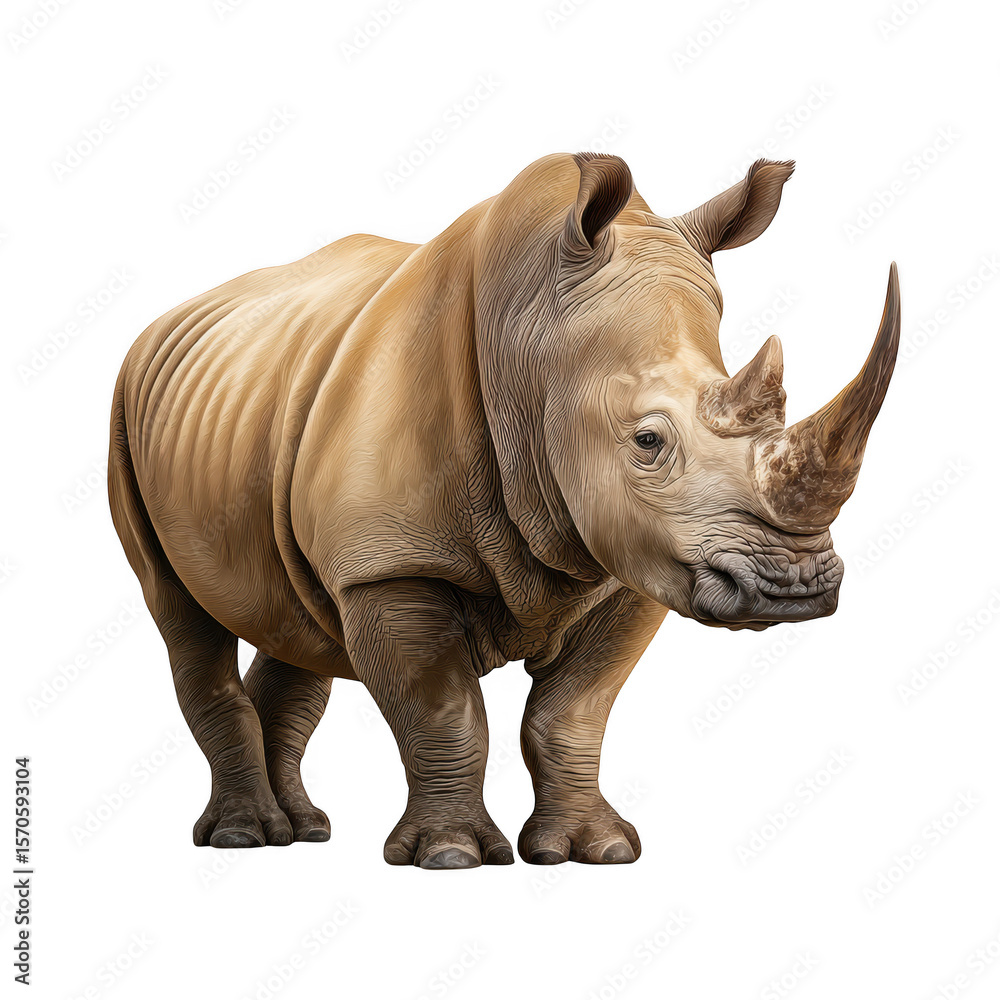 Fototapeta premium Rhinoceros isolated on transparent background