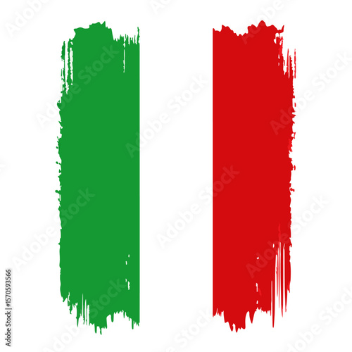 Italian Flag: An artistic depiction of the Italian flag, featuring bold vertical stripes of green, white, and red, celebrating the nation's heritage and cultural identity.