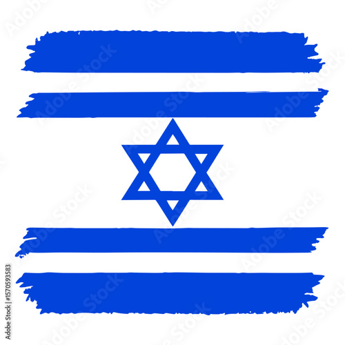 Star of David and Blue Stripes: The image shows the nation's flag, a visual representation of its heritage, with its iconic symbols. The bold blue stripes, with their brushstroke design.