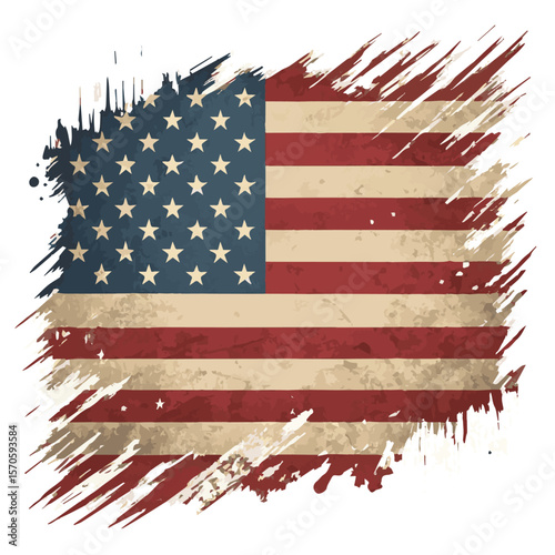 American Flag Distressed Design 