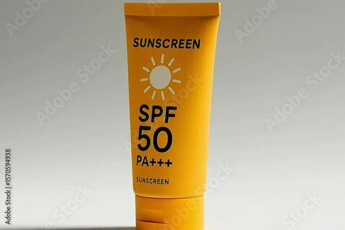 tube of cream on yellow background