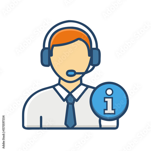 Hotel Concierge Vector Icon Symbol for 