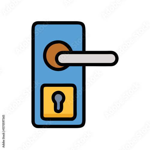 Vector Illustration of a Hotel Room Door Key