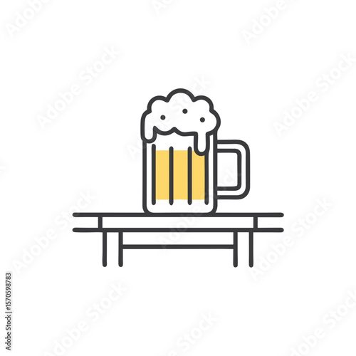 Beer mug icon for bar menus, party invitations, and Oktoberfest promotions