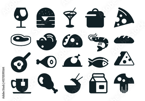 Glyph Restaurant Food Icon Element