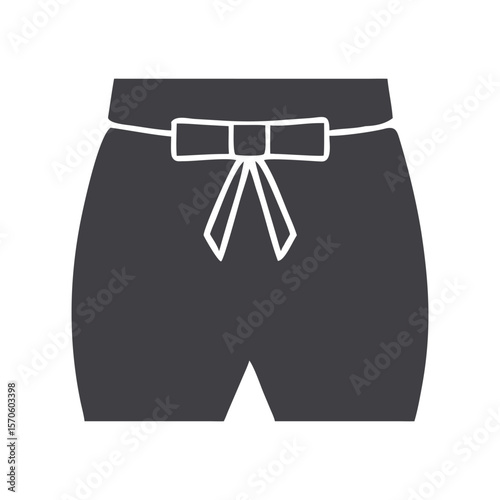 Isolated male cotton casual trousers vector illustration on white background A minimalist flat design illustration of a pair of black women's underwear silhouette icon vector art on white background