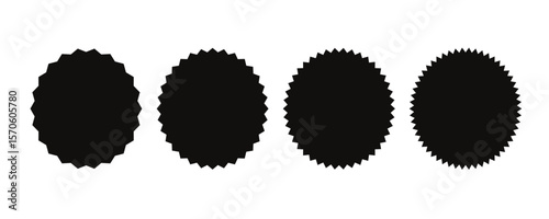 Set of black price sticker, sale or discount sticker, sunburst badges icon.Zigzag price sticker.Special offer price tag.black sale starburst sticker set.starburst icon set.