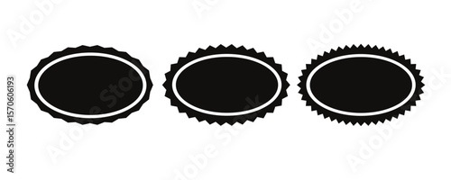 Set of black price sticker, sale or discount sticker, sunburst badges icon.Zigzag price sticker.Special offer price tag.black sale starburst sticker set.starburst icon set.