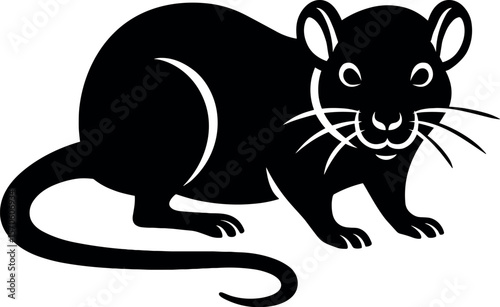 Rat vector silhouette design