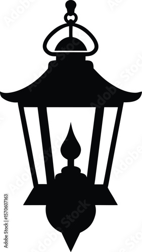 Black Silhouette Lantern Vectors