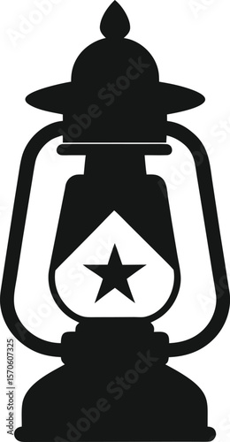 Lantern lamp hand drawn isolated vector silhouette