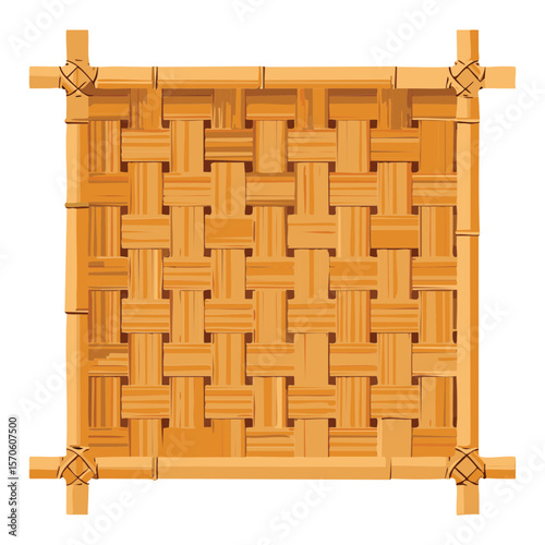 Rustic Woven Basket Texture Background - Vector Illustration