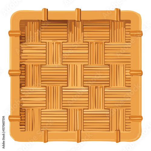 Horizontal Woven Basket Weave Texture - Vector Illustration