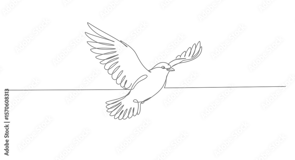 Obraz premium bird line art ilustration 