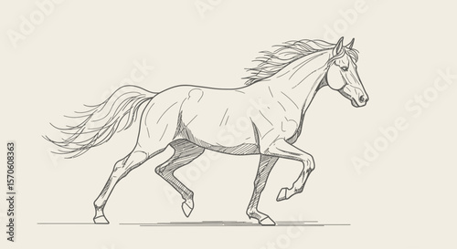 horse silhouette isolated on white