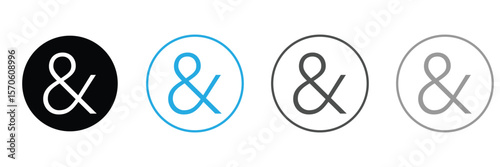 Ampersand symbols and sign collection. Custom hand drawn ampersand icon for invitations and letters in eps 10. 