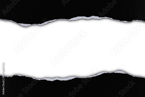 black paper torn edge shadow is on transparent background for text or ad. design. temlpate design