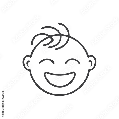 Smiling child face icon for family blogs, children’s health, and emotional wellbeing content