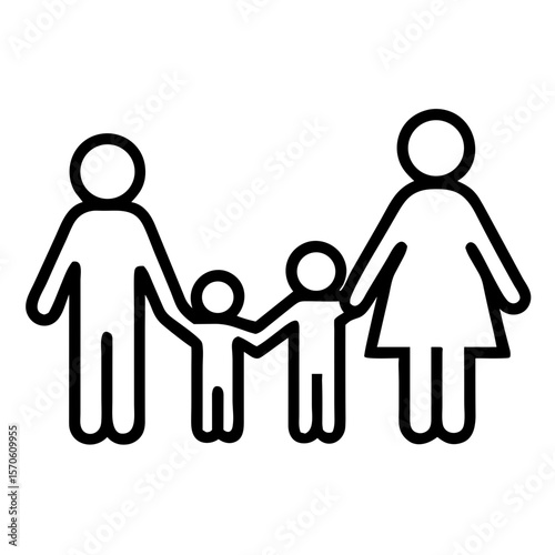 Family walking together icon for lifestyle blogs, health awareness, and family activities